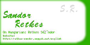 sandor retkes business card